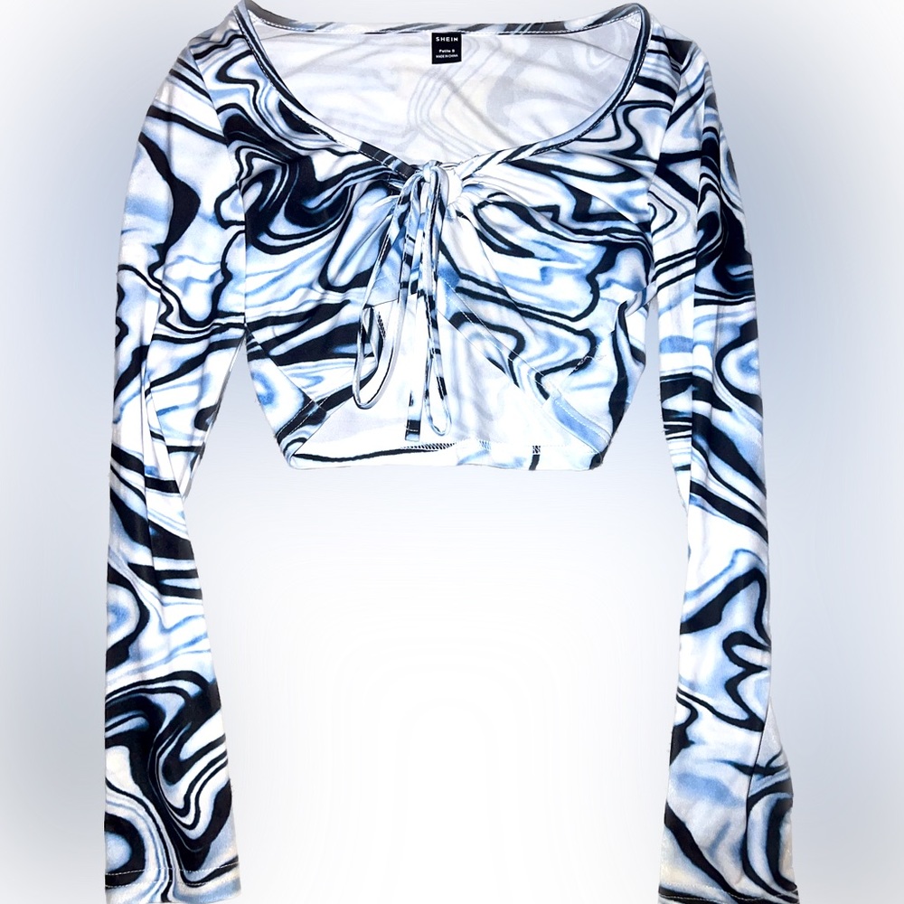 Tie Dye Long Sleeve Crop Top